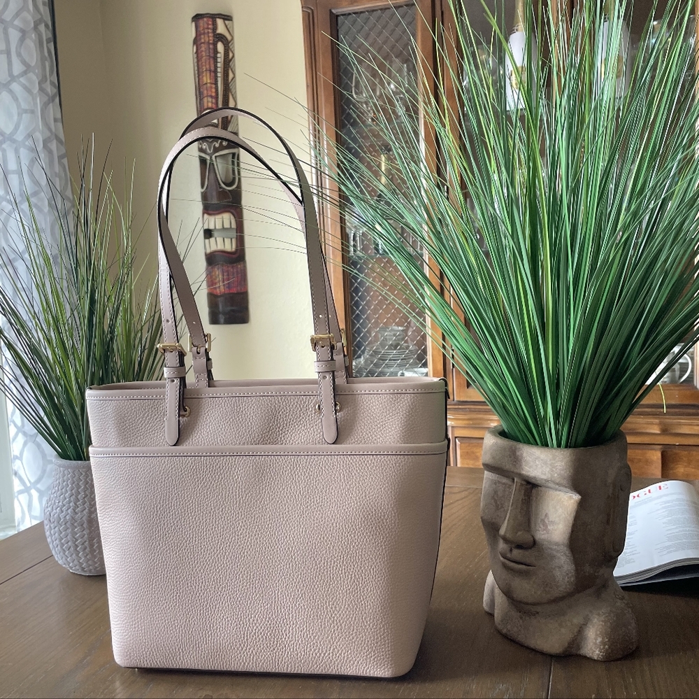 $228 Michael Kors WINSTON MD SOFT PINK TZ POCKET TOTE Bag MK Handbag Purse - Picture 3 of 10